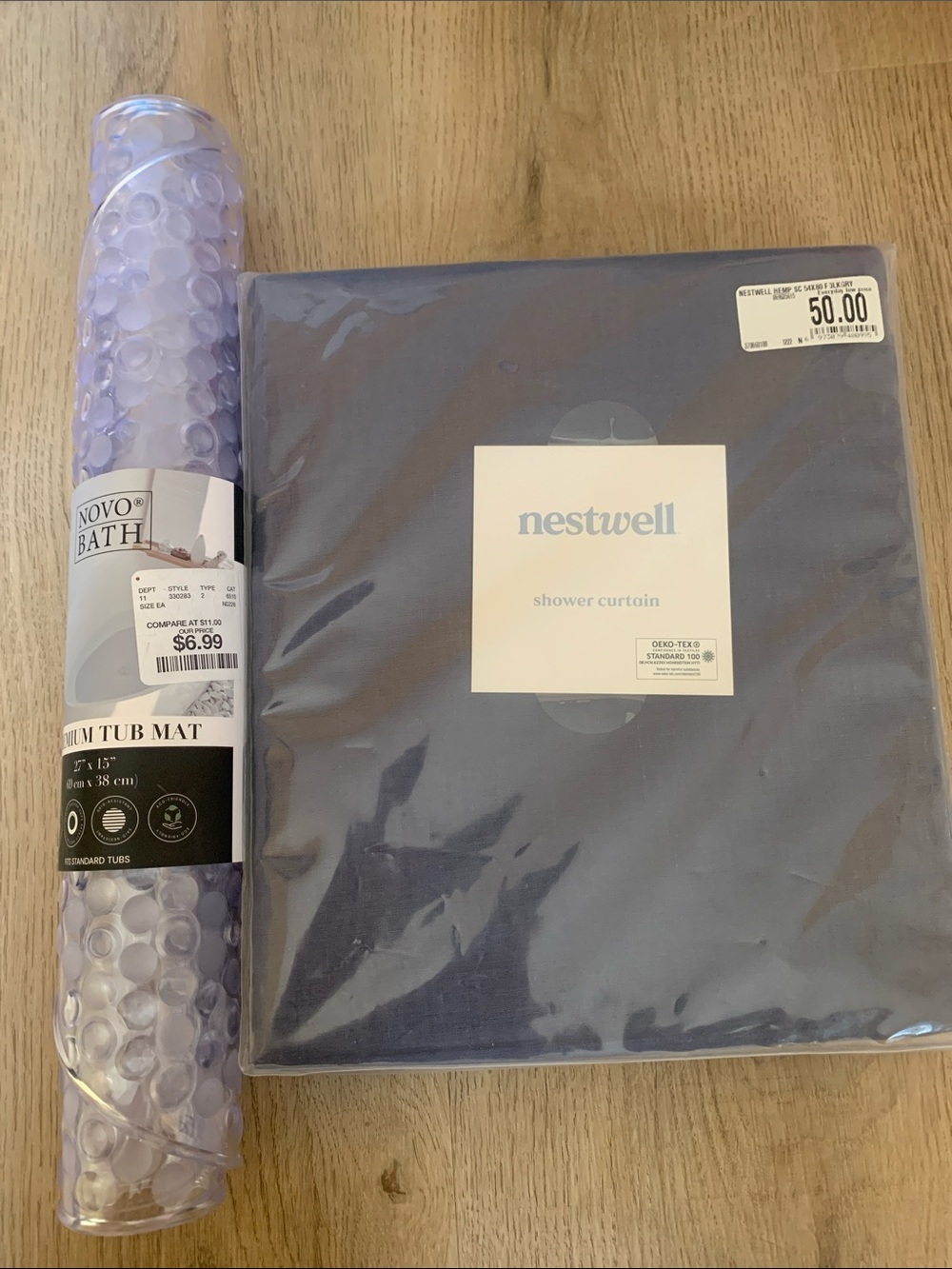 Navy Shower Curtain - Simple Solid Bath Curtain